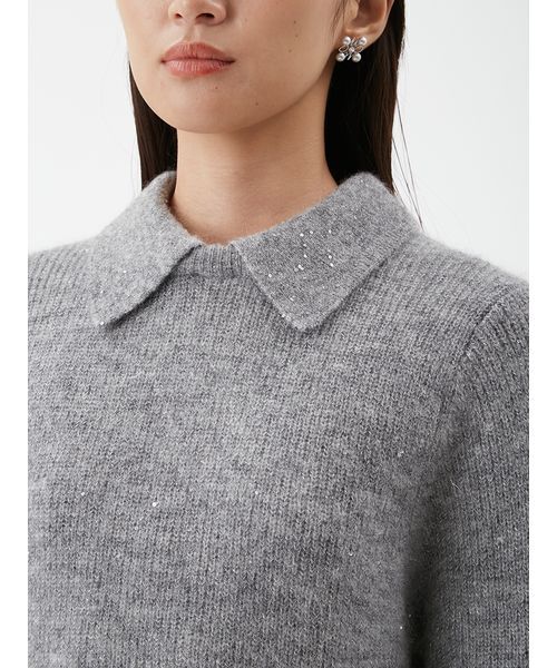 Mila Owen（ミラオーウェン） ニット セーター 襟付きペプラムニット