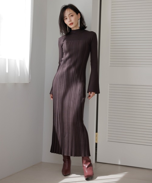 anuans（アニュアンス） ニットワンピース FREE ブラック レディース