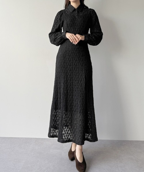 mipiarl ワンピース レースポロワンピース（ぺチワンピースセット