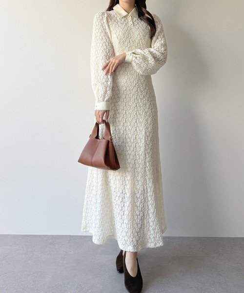 mipiarl ワンピース レースポロワンピース（ぺチワンピースセット