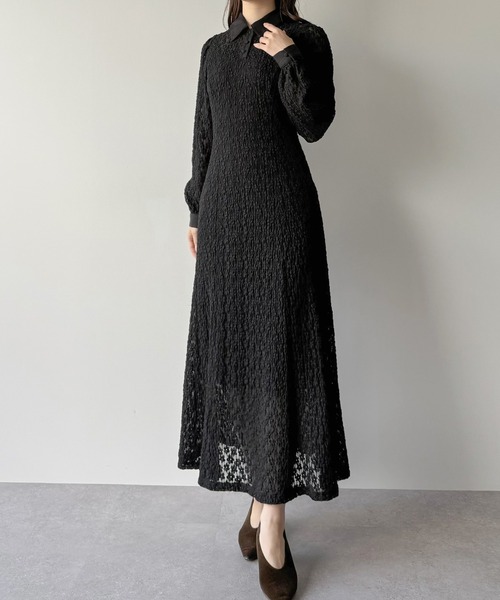 mipiarl ワンピース レースポロワンピース（ぺチワンピースセット