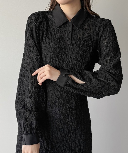 mipiarl ワンピース レースポロワンピース（ぺチワンピースセット