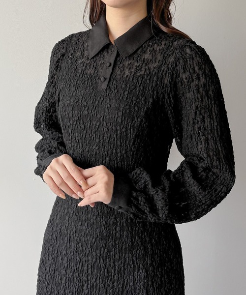 mipiarl ワンピース レースポロワンピース（ぺチワンピースセット