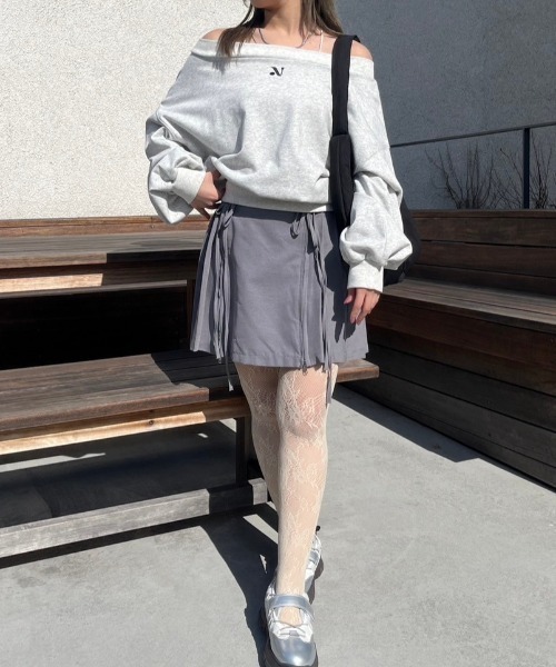 「nemne store」 スウェットカットソー MEDIUM スミクロ レディース_画像3