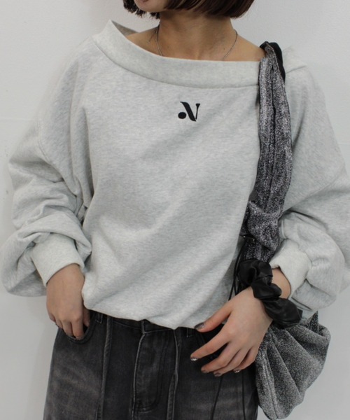 「nemne store」 スウェットカットソー MEDIUM スミクロ レディース_画像4