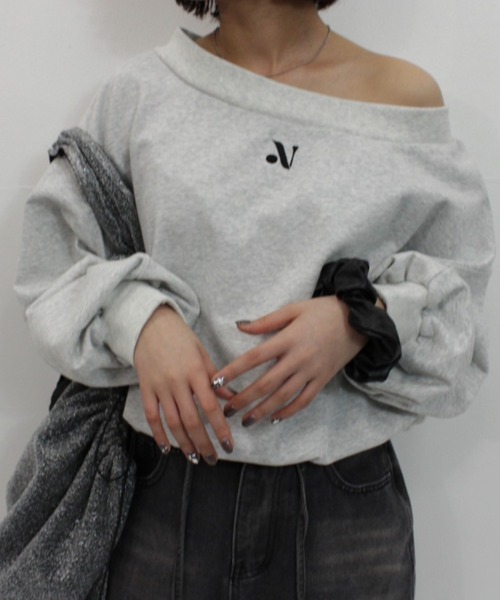 「nemne store」 スウェットカットソー MEDIUM スミクロ レディース_画像5