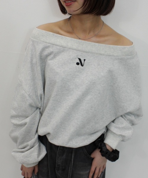 「nemne store」 スウェットカットソー MEDIUM スミクロ レディース_画像7