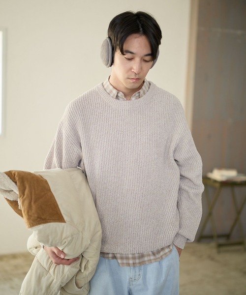BAYFLOW コットンリブニットプルオーバー BAYFLOW（ベイフロー） セーター ニット 「豊富なカラー展開♪」HAPPY