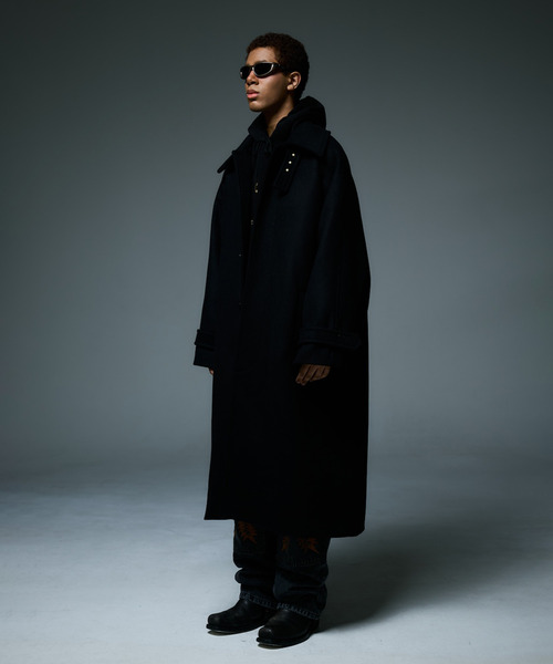 Between カシミヤ100% バルマカンコート　L相当　未使用級美品 美品】生地の宝石 カシミヤ100% バルマカンコート メンズ 黒 LL相応