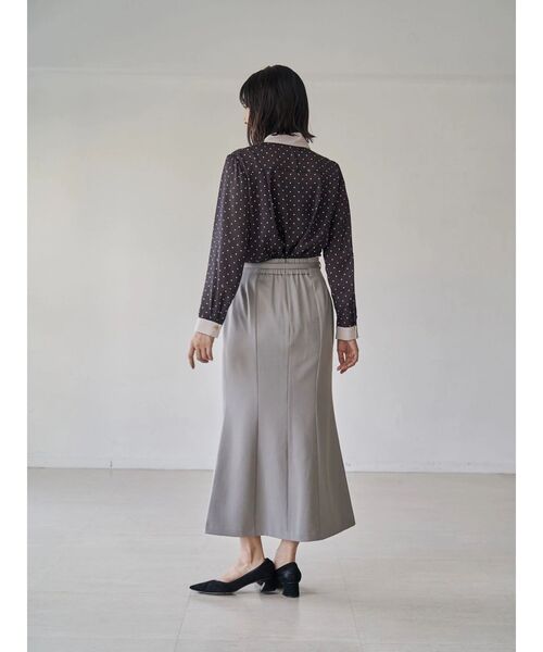 TONAL（トーナル） ブラウス シャツ バイカラーボウタイブラウス