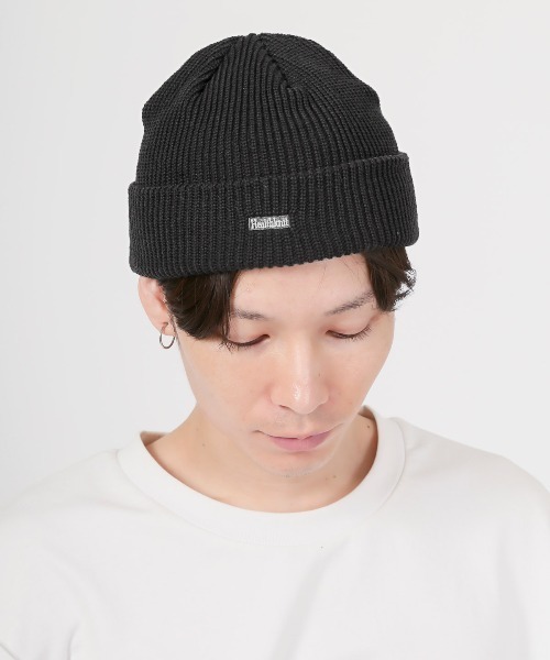 ノベルティー ブラック ニット帽 Healthknit（ヘルスニット） ニット帽 ニットキャップ ワンポイント