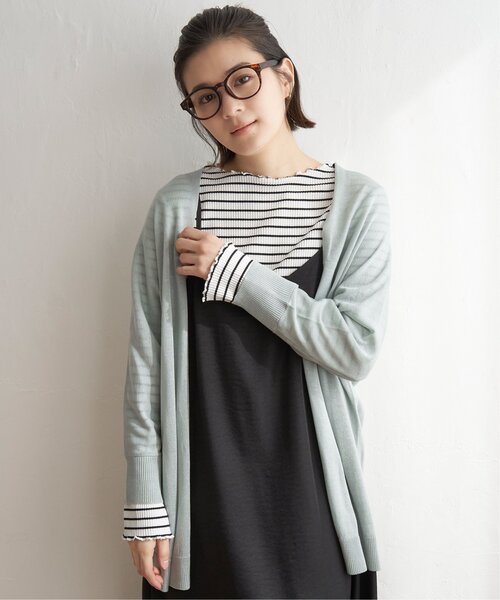 「LBC」 カーディガン M ミント レディース_画像3