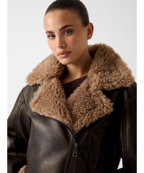 ゲス ライダース 革ジャン レザージャケット S RYDER Bonded Pu Zip Jacket ライダースジャケット | GUESS(ゲス