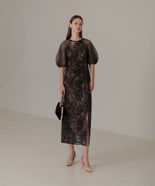 「Leja」 半袖ワンピース MEDIUM ブラック レディースの画像