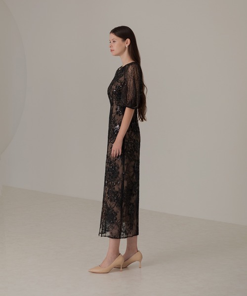 「Leja」 半袖ワンピース MEDIUM ブラック レディースの画像