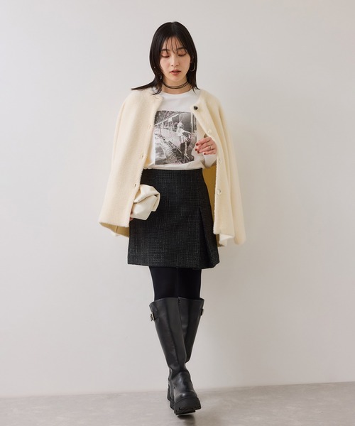VIS（ビス） tシャツ ロゴ＆フォトアソートプリントロンT レディース