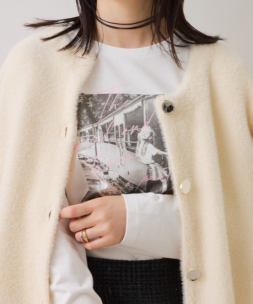 VIS（ビス） tシャツ ロゴ＆フォトアソートプリントロンT レディース