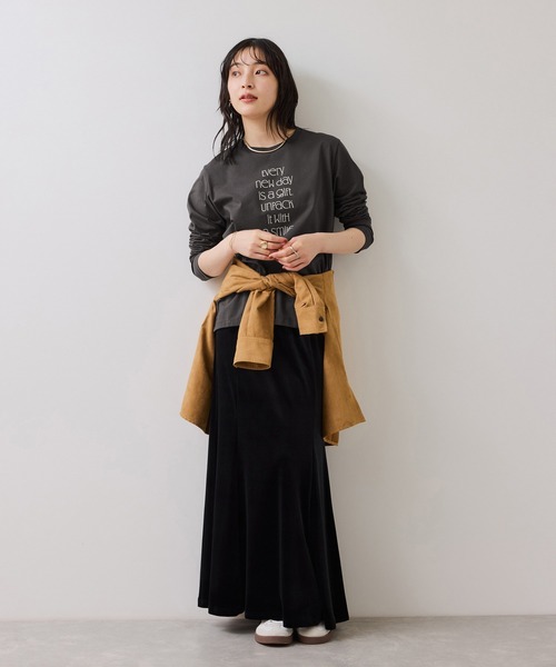 VIS（ビス） tシャツ ロゴ＆フォトアソートプリントロンT レディース
