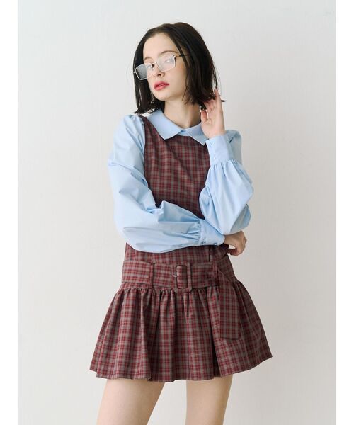 シャツドッキングミニワンピース チェック jouetie（ジュエティ） シャツワンピース 入学式 卒業式 シャツ