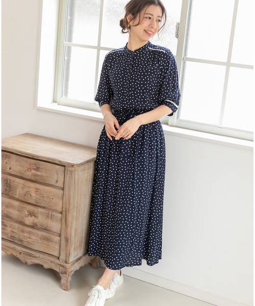 「PREFERIR」 7分袖ワンピース SMALL オフホワイト レディース_画像6