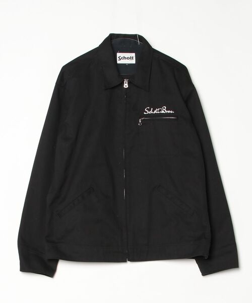 Schott ブラック ナイロンジャケット 美品 Schott N.Y.C（ショット） 「schott」 ブルゾン X-LARGE ブラック