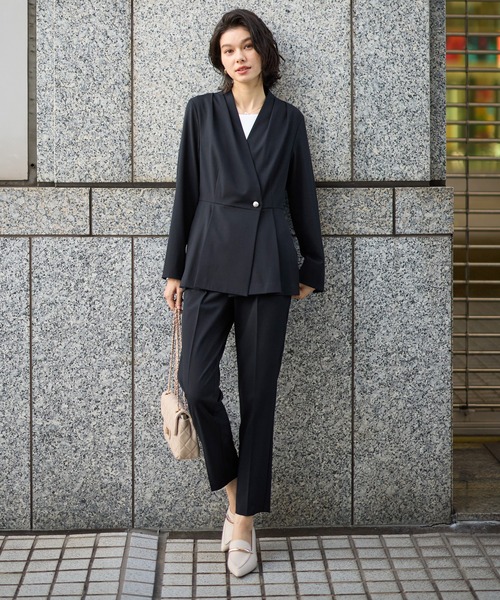 GeeRA（ジーラ） セットアップ 「2点セット」パールボタンペプラム