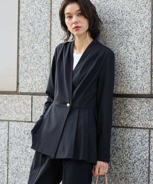 GeeRA（ジーラ） セットアップ 「2点セット」パールボタンペプラム