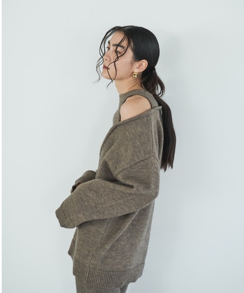 「AIC.」 長袖ニット FREE チャコールグレー レディース_画像3