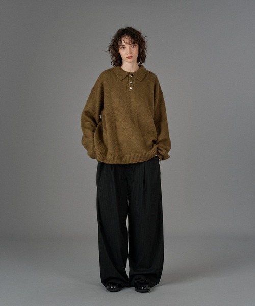 「ONCILY」 長袖ニット LARGE アイボリー メンズ_画像2