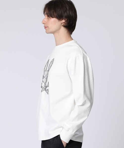 【ストロベリーキャンドル】Lija ホワイト 長袖 Tシャツ M Psycho Bunny（サイコバニー） tシャツ スタッズバニー ロングスリーブ