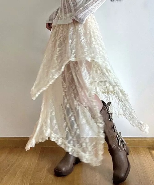 「LADY LIKE」 スカート M ライトベージュ レディース_画像3