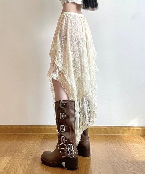 「LADY LIKE」 スカート M ライトベージュ レディース_画像8