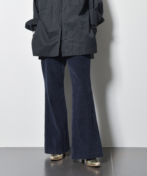 「CITYSHOP」 ブーツカットパンツ 38 ネイビー レディース_画像2