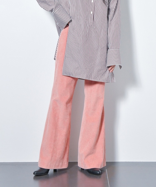 「CITYSHOP」 ブーツカットパンツ 38 ネイビー レディース_画像8