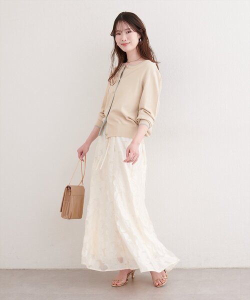 natural couture スカート 長さ変えられるシアージャガードスカート