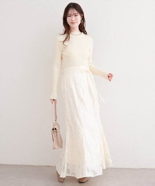 natural couture スカート 長さ変えられるシアージャガードスカート