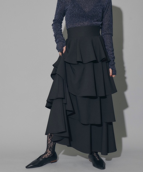 「VIOLETTA」 フリルスカート S チャコールグレー レディース_画像5