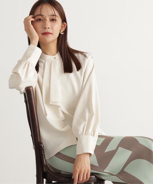 [N.(N. Natural Beauty Basic)] длинный рукав блуза MEDIUM голубой женский 