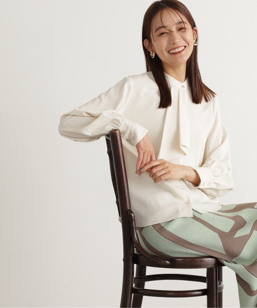 [N.(N. Natural Beauty Basic)] длинный рукав блуза MEDIUM голубой женский 