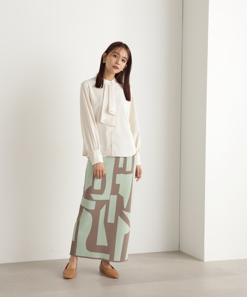 [N.(N. Natural Beauty Basic)] длинный рукав блуза MEDIUM голубой женский 