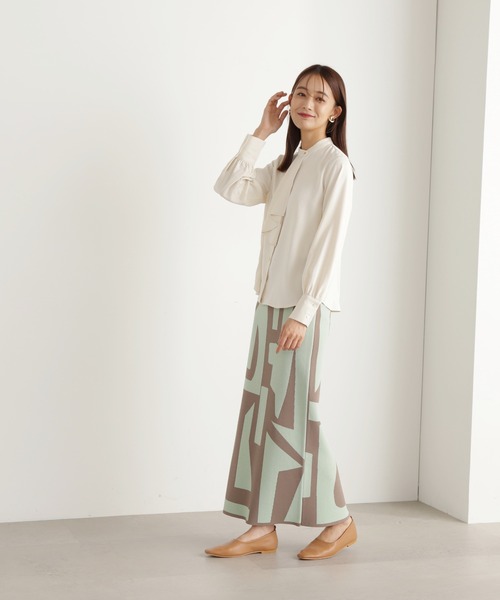 [N.(N. Natural Beauty Basic)] длинный рукав блуза MEDIUM голубой женский 