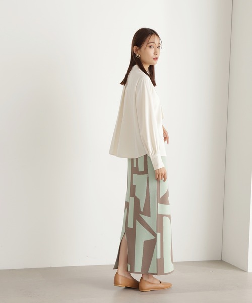 [N.(N. Natural Beauty Basic)] длинный рукав блуза MEDIUM голубой женский 