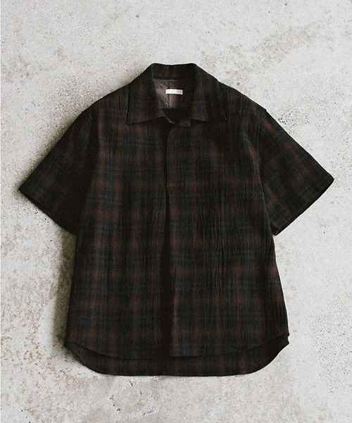 LIDnM（リドム） シャツ CREPE COTTON PLAID SHIRT メンズ : ZOZOTOWN