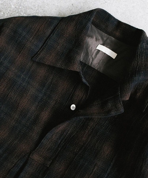 LIDnM（リドム） シャツ CREPE COTTON PLAID SHIRT メンズ : ZOZOTOWN