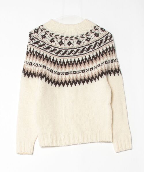 「Morris & Sons」 フリンジ長袖ニット FREE ホワイト レディース_画像2