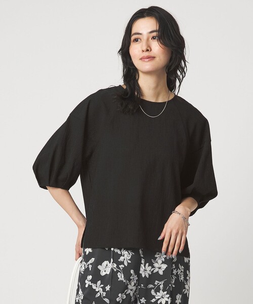 tシャツ サッカー タックスリーブ プルオーバー カットソー レディースの画像
