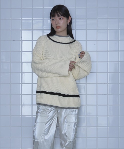 「miette」 長袖ニット FREE ベージュ レディース_画像9