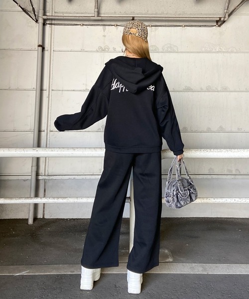 non-hedge（ノンヘッジ） セットアップ 刺繍ロゴジップパーカーパンツ