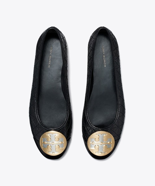 〈美品〉TORY BURCH トリーバーチ【24cm】フラット パンプス 黒 TORY BURCH（トリーバーチ） フラットパンプス 24.5cm ブラック