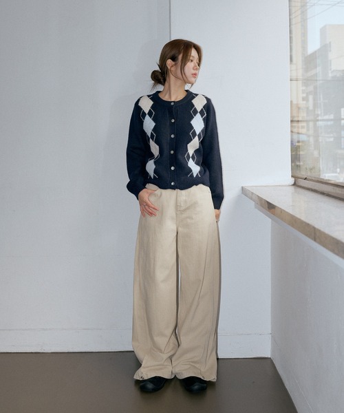 「UNE MANSION」 ニットカーディガン FREE グレー レディース_画像2